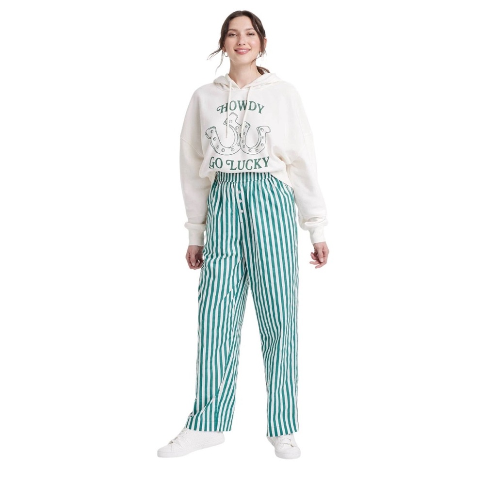 Grayson Threads Women’s St. Patricks Day Striped Graphic Boxer Pant Green Stripe